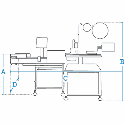 Размеры Dibal СLS-4500 этикетировочная машина служит для взвешивания и автоматического маркировки изделий С-образной этикеткой (обворачивание изделия с трех сторон).